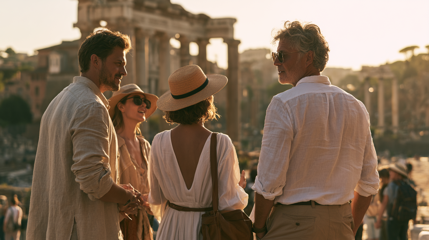 Private guided tour among ancient ruins at golden hour